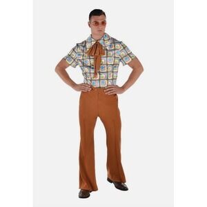 AMSCAN Men's Groovy Shirt/Pants 60's Halloween Party Costume Kit NEW | Adult S/M